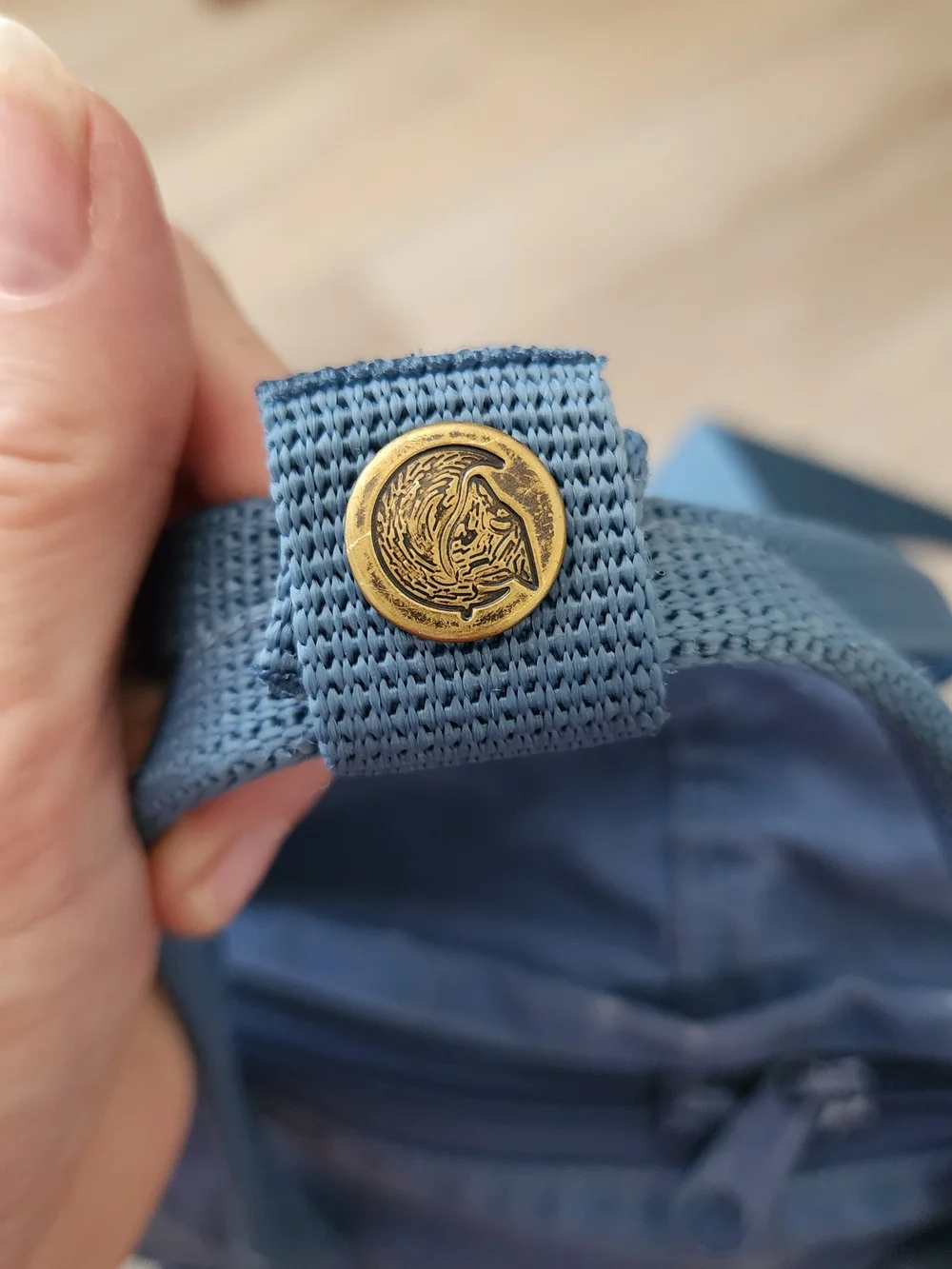 Fjällräven Kånken Blue Backpack Zip Closure Logo Patch Adjustable Strap Pockets